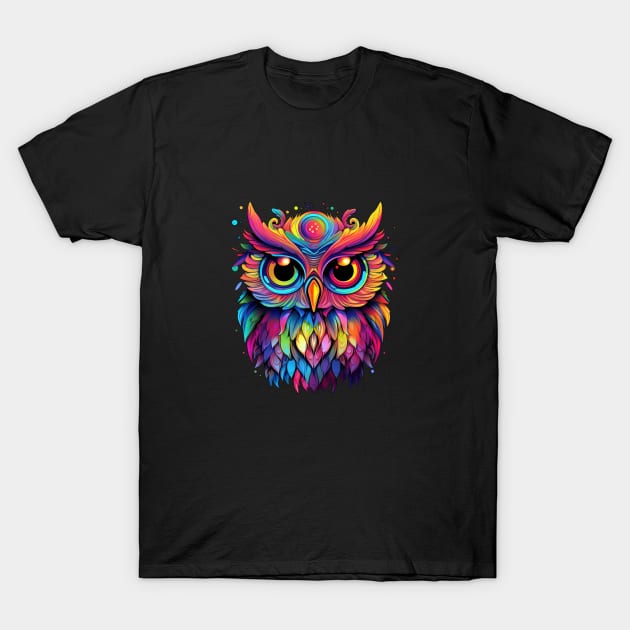 Colorful Owl T-Shirt by DavidLoblaw